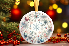 Round Christmass Ornament PNG Product Image 1