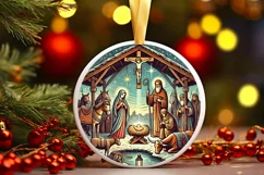 Round Christmas Ornament Sublimation|Clipart Product Image 2