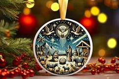 Round Christmas Ornament Sublimation|Clipart Product Image 2