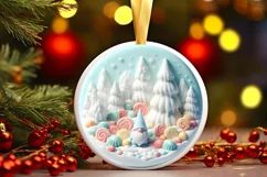 Round Christmas Ornament Sublimation|Clipart Product Image 2