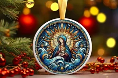 Round Christmas Ornament Sublimation|Clipart Product Image 2