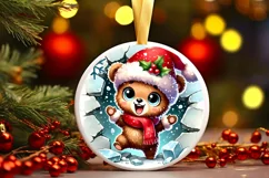 Round Christmas Ornament Sublimation|Clipart Product Image 2