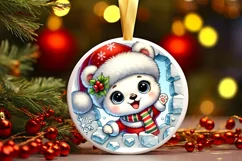Round Christmas Ornament Sublimation|Clipart Product Image 2