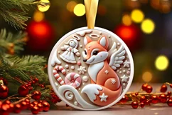 Round Christmas Ornament Sublimation|Clipart Product Image 2