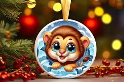 Round Christmas Ornament Sublimation|Clipart Product Image 1