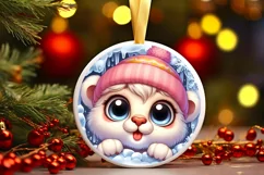 Round Christmas Ornament Sublimation|Clipart Product Image 1