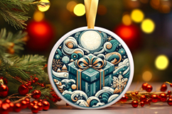 Round Christmass Ornament PNG Product Image 1