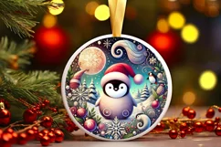 Round Christmas Ornament Sublimation|Clipart Product Image 1