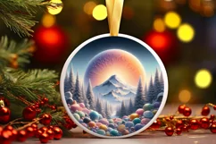 Pastel Molten Candy Winter Scene Round PNG Product Image 3