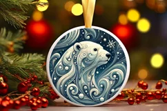 Round Christmas Ornament Sublimation|Clipart Product Image 2
