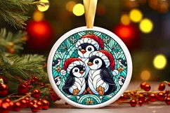 Round Christmas Ornament Sublimation|Clipart Product Image 2