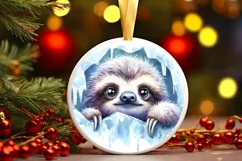 Round Christmas Ornament Sublimation|Clipart Product Image 1