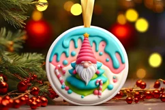 Round Christmas Ornament Sublimation|Clipart Product Image 2
