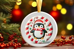 Round Christmas Ornament Sublimation|Clipart Product Image 2