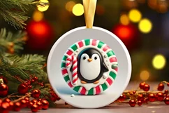 Round Christmas Ornament Sublimation|Clipart Product Image 2