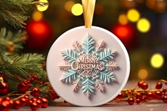 Snow Flake Christmas Round Cute Ornament Sublimation Product Image 2