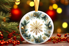 Round Christmass Ornament PNG Product Image 1