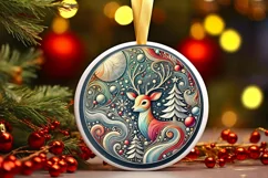 Round Christmas Ornament Sublimation|Clipart Product Image 2