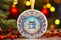 Round Christmas Ornament Sublimation|Clipart Product Image 2