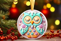 Round Christmas Ornament Sublimation|Clipart Product Image 2
