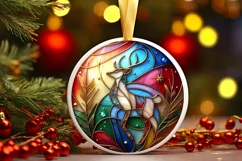 Round Christmas Ornament Sublimation|Clipart Product Image 1