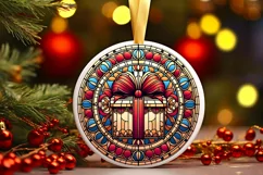 Round Christmas Ornament Sublimation|Clipart Product Image 1