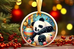 Round Christmas Ornament Sublimation|Clipart Product Image 1