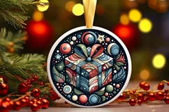 Round Christmas Ornament Sublimation|Clipart Product Image 1