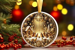 Round Christmas Ornament Sublimation|Clipart Product Image 2