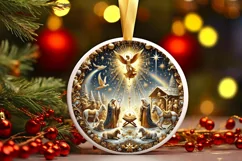 Round Christmas Ornament Sublimation|Clipart Product Image 2