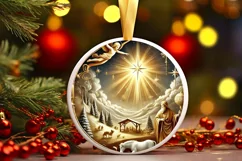 Round Christmas Ornament Sublimation|Clipart Product Image 2