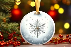 Round Christmas Ornament Sublimation|Clipart Product Image 1