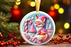 Round Christmas Ornament Sublimation|Clipart Product Image 2