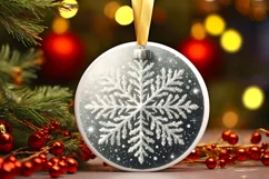 Round Christmas Ornament Sublimation|Clipart Product Image 3