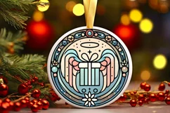Round Christmas Ornament Sublimation|Clipart Product Image 2