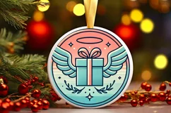 Round Christmas Ornament Sublimation|Clipart Product Image 2
