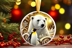 Round Christmas Ornament Sublimation|Clipart Product Image 2