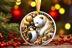 Round Christmas Ornament Sublimation|Clipart Product Image 2
