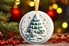 Round Christmas Ornament Sublimation|Clipart Product Image 2