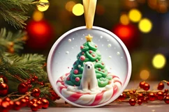Round Christmas Ornament Sublimation|Clipart Product Image 2