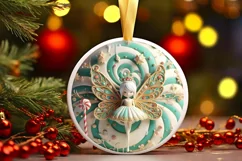 Round Christmas Ornament Sublimation|Clipart Product Image 1