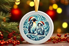 Round Christmas Ornament Sublimation|Clipart Product Image 2