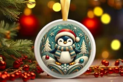Round Christmas Ornament Sublimation|Clipart Product Image 2