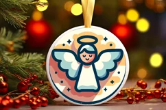 Round Christmas Ornament Sublimation|Clipart Product Image 2