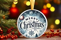 Round Christmas Ornament Sublimation|Clipart Product Image 1
