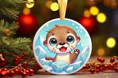 Round Christmas Ornament Sublimation|Clipart Product Image 1