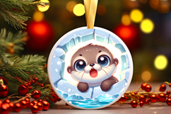 Round Christmass Ornament PNG Product Image 1