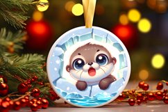 Round Christmas Ornament Sublimation|Clipart Product Image 1
