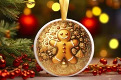 Round Christmas Ornament Sublimation|Clipart Product Image 2