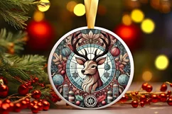 Round Christmas Ornament Sublimation|Clipart Product Image 2